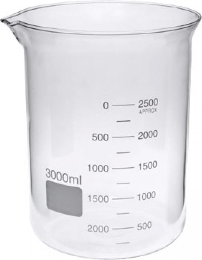 3000ml Glass Beaker Low Form GG17 Borosilicate