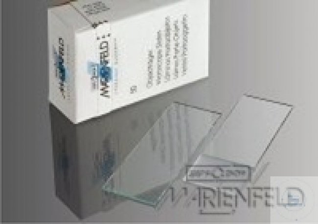 MICRO SLIDES, HALF-WHITE GLASS, CUT EDGES, 76x26MM Viteg/Germany