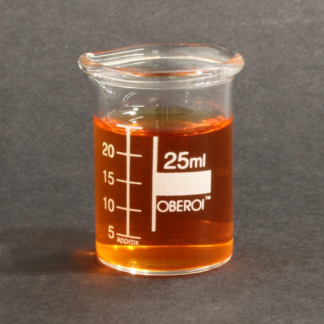 25 ml Glass Beaker, Low Form, Graduated with Spout Dia: 34mm Hgt: 50mm