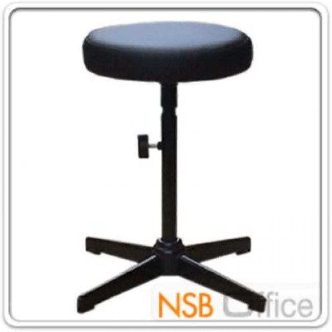 เก้าอี้ห้องแล็บที่นั่งกลม รุ่น Bp-111 ขาเหล็กพ่นดำ 4 แฉก